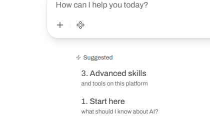 Typing a question in the message box and seeing the AI respond
